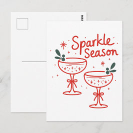 Cartão Postal Coquetéis de Natal Brilham na Temporada