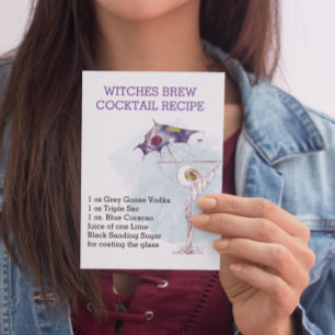 Cartão Postal Coquetel de Halloween Recebe Aquarela
