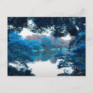 Cartão Postal Cor azul legal, natureza única, lago