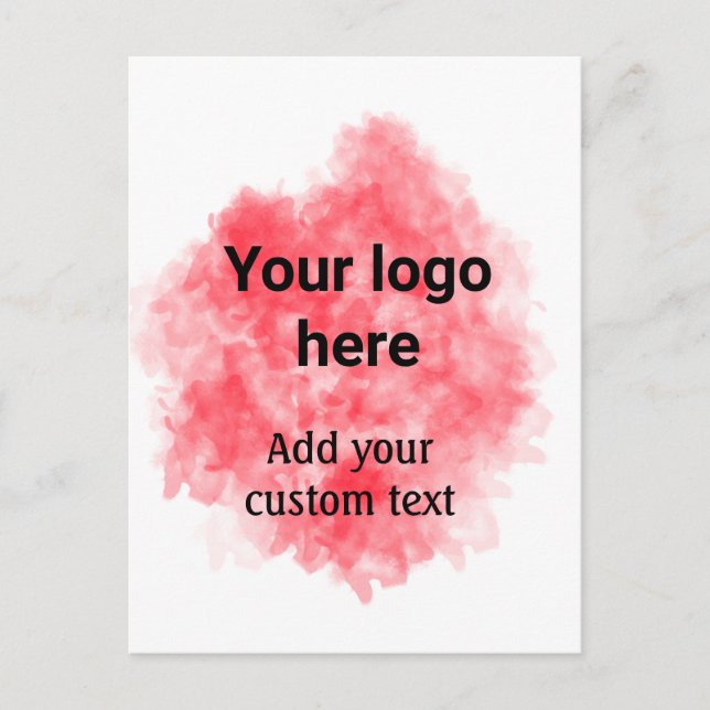 Cartão Postal Cor-d-água vermelha simples adicione seu texto per (Frente)