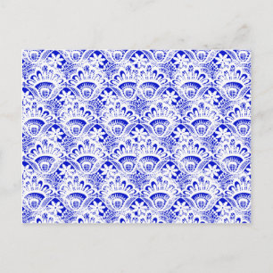 Cartão Postal Cor damasco Real Real de rendas brancas Elegante