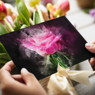 Cartão Postal Cor de água da flor rosa rosa rosa - bb