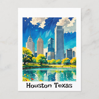 Cartão Postal Cor de água do horizonte de Houston Texas personal