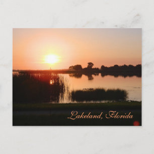 Cartão Postal Cor de pêssego por pôr do sol em Lakeland Flóri