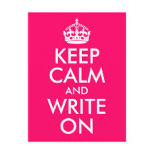 Cor-de-rosa brilhante Mantenha calma e escreva sob