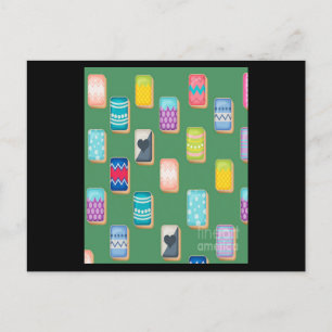 Cartão Postal Cor do Conjunto de Linhas das Placas Mahjong