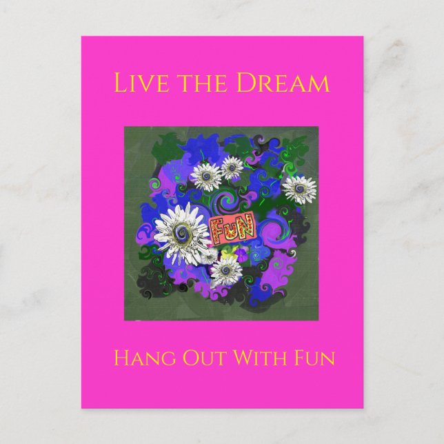 Cartão Postal Cor Fácil Vibrante Divertida Alegre (Frente)