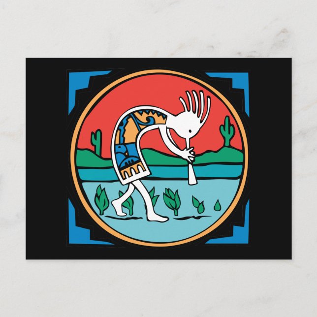 Cartão Postal Cor Kokopelli (Frente)