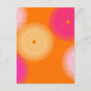 Cartão Postal cor laranja e pop cor rosa