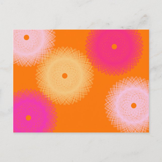 Cartão Postal cor laranja e rosa pop (Frente)