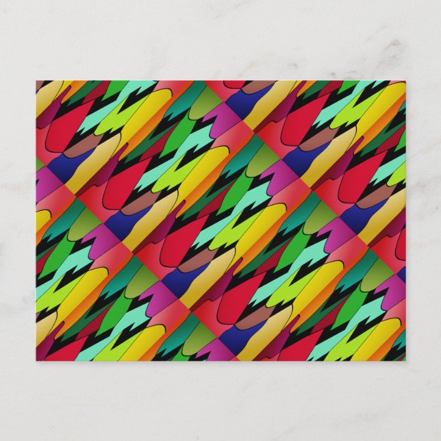 Cartão Postal Cor preta com design de arte no meio (Frente)