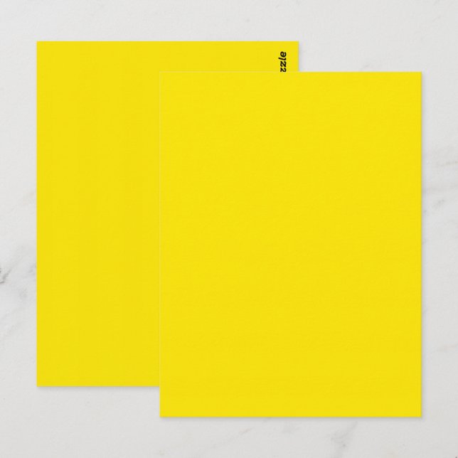 Cartão Postal Cor Sólida Amarelo Canário (Frente/Verso)
