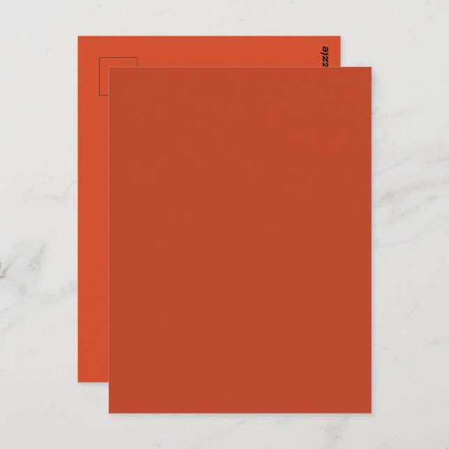 Cartão Postal Cor Sólida da Abóbora Queimada (Frente/Verso)