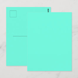 Cartão Postal Cor Sólida da Turquesa Verde Azul Aquamarina