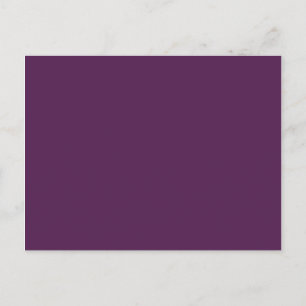 Cartão Postal Cor Sólida Roxo Escuro em Branco