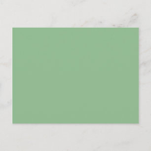 Cartão Postal Cor Sólida Verde Mar Escuro em Branco