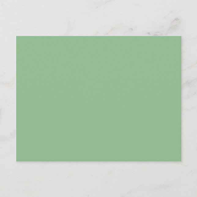 Cartão Postal Cor Sólida Verde Mar Escuro em Branco (Frente)