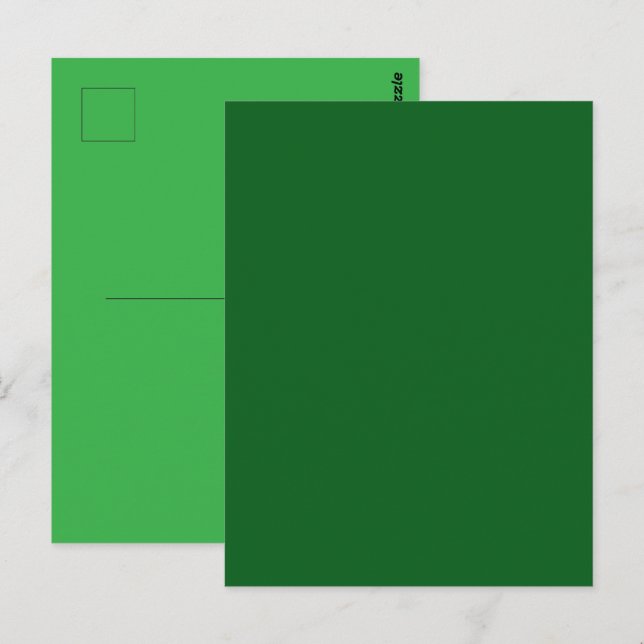 Cartão Postal Cor Sólida Verde Pinheiro Florestal (Frente/Verso)