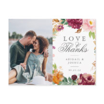 Cora o obrigado floral do casamento da foto de