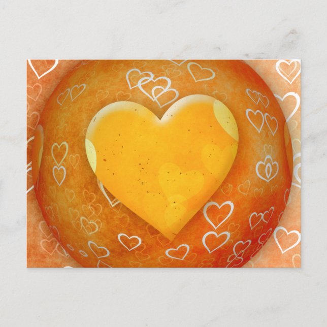 Cartão Postal Coração Amarelo (Frente)