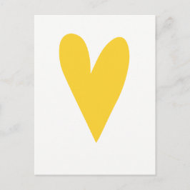 Cartão Postal Coração Amarelo |Encostar o botão | Motivação