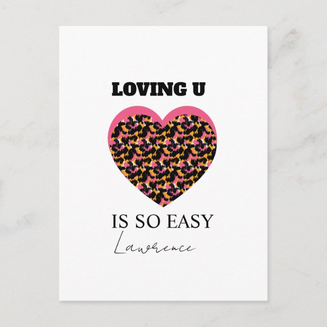 Cartão Postal Coração Amor Cute Distância Presídio (Frente)