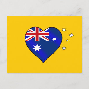Cartão Postal Coração australiano Aussie Ōi Love