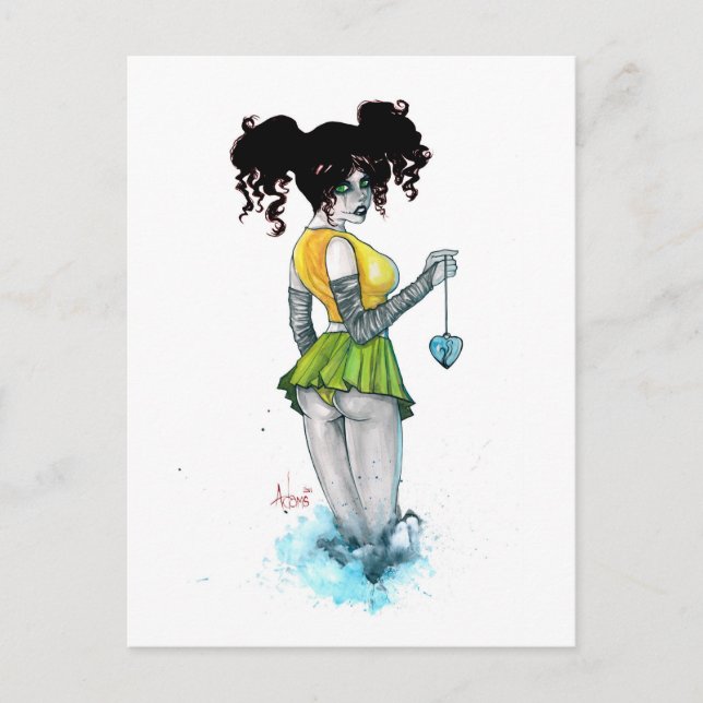 Cartão Postal Coração azul (Frente)