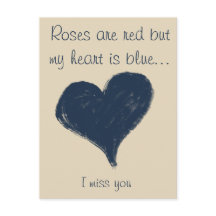 Coração azul - sinto sua falta