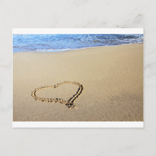 Cartão Postal Coração Corações Praia Areia Paraíso Tropical Dest
