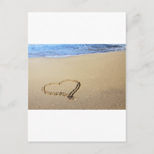 Cartão Postal Coração Corações Praia Areia Paraíso Tropical Dest