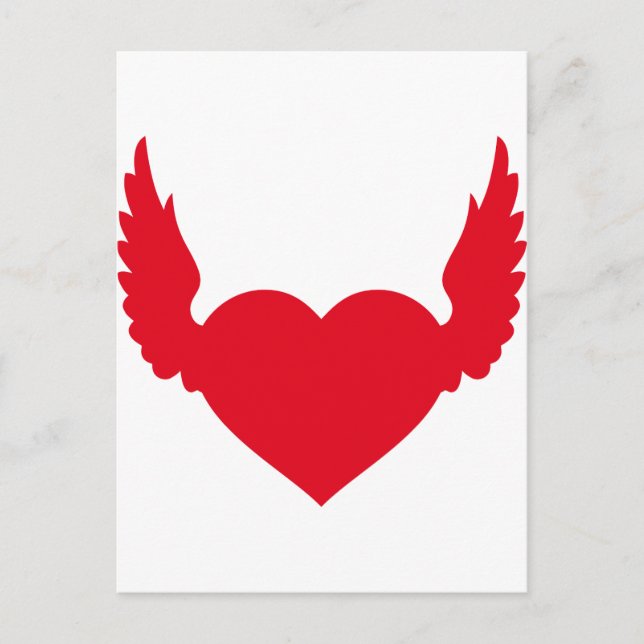 Cartão Postal coração da asa do anjo (Frente)
