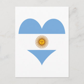 Cartão Postal Coração da bandeira da Argentina
