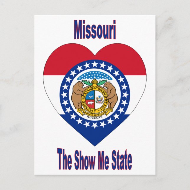 Cartão Postal Coração da bandeira de Missouri (Frente)