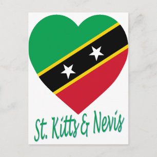 Cartão Postal Coração da Bandeira de São Cristóvão e Nevis