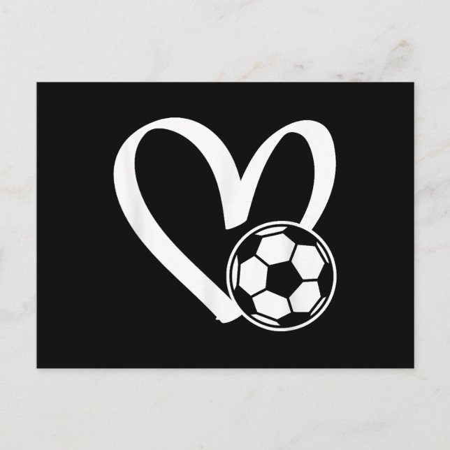 Cartão Postal Coração da Bola do Futebol (Frente)