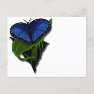 Cartão Postal Coração da Borboleta Azul