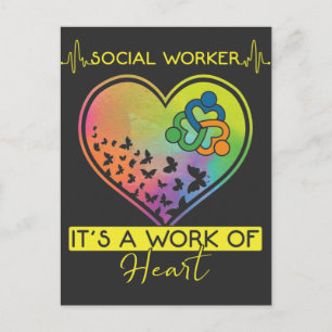 Cartão Postal Coração da Borboleta Bonita de Apreciação do Traba