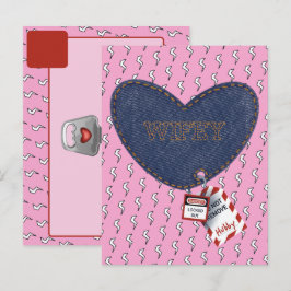 Cartão Postal Coração da Marca Elétrica Romântica Wifey Hubby