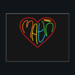 Cartão Postal Coração de Amor de Matemática Matemática Professor<br><div class="desc">Esta ideia gráfica é para amantes de matemática. Esta roupa engraçada com citação faz todos os professores de matemática felizes.</div>