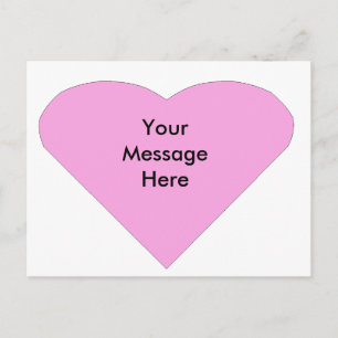 Cartão Postal Coração de Amor Rosa
