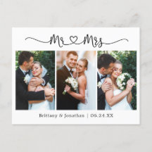 Coração de Caligrafia Casamento 3 Foto Obrigado