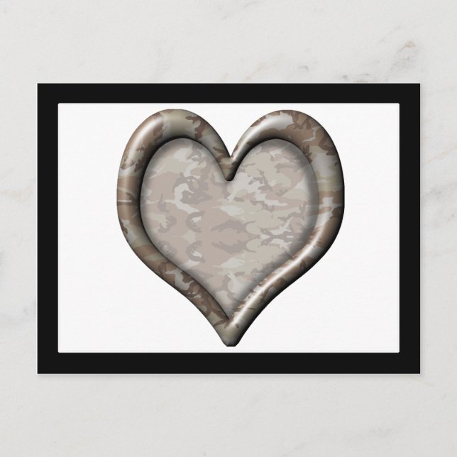 Cartão Postal Coração de Camouflage (Frente)