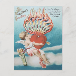 Cartão Postal Coração de Cupido Fogo Caleidoscópio