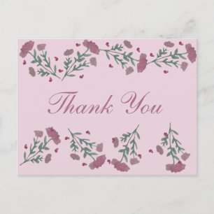 Cartão Postal Coração de Dia dos Namorados Floral em Aquarela Ob