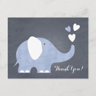 Cartão Postal Coração de Elefante Azul
