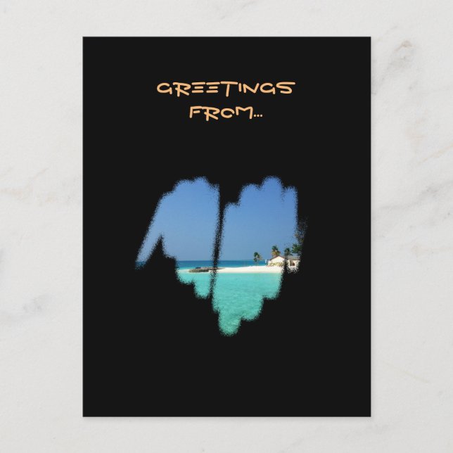 Cartão Postal Coração de Grafite Monocromático de Grande Porte (Frente)