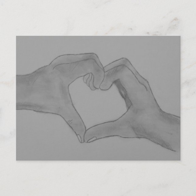 Cartão Postal Coração de Mãos (Frente)