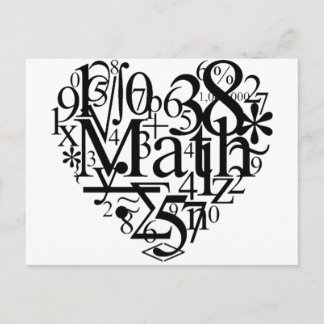 Cartão Postal Coração de Matemática