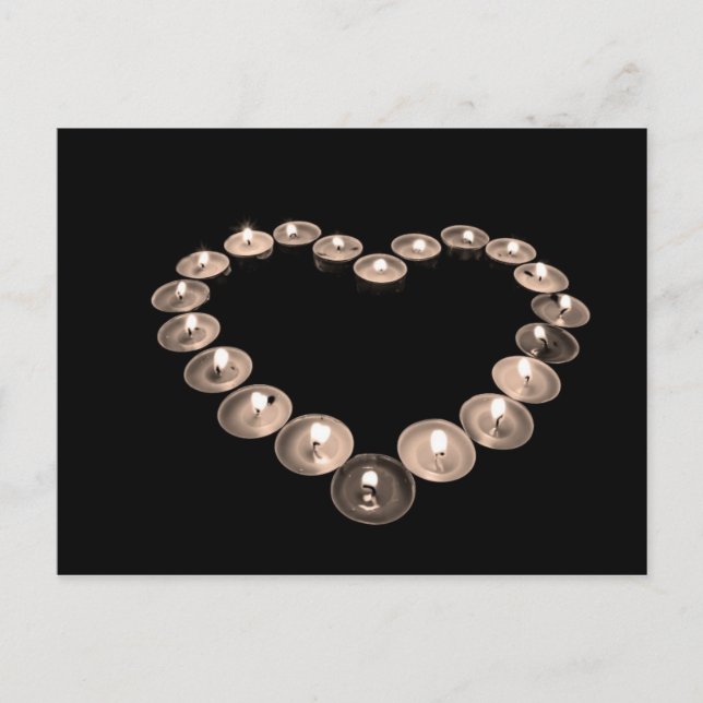 Cartão Postal Coração de velas (Frente)